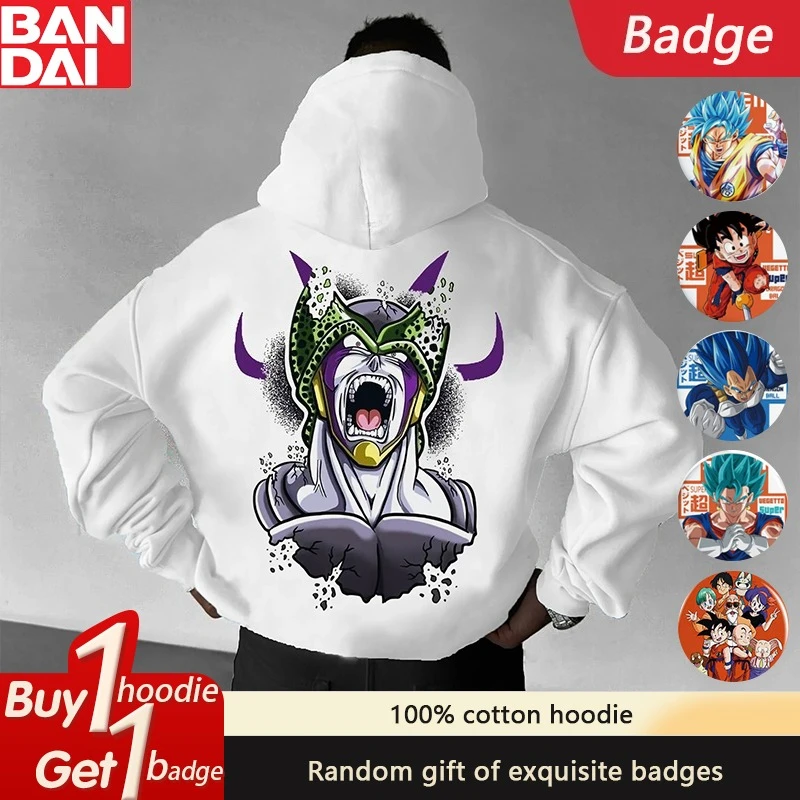 

Dragon Ball Animation Hot Blood Peripheral Men's and Women's Hoodies American Sports Loose Heavy Autumn and Winter Hoodies