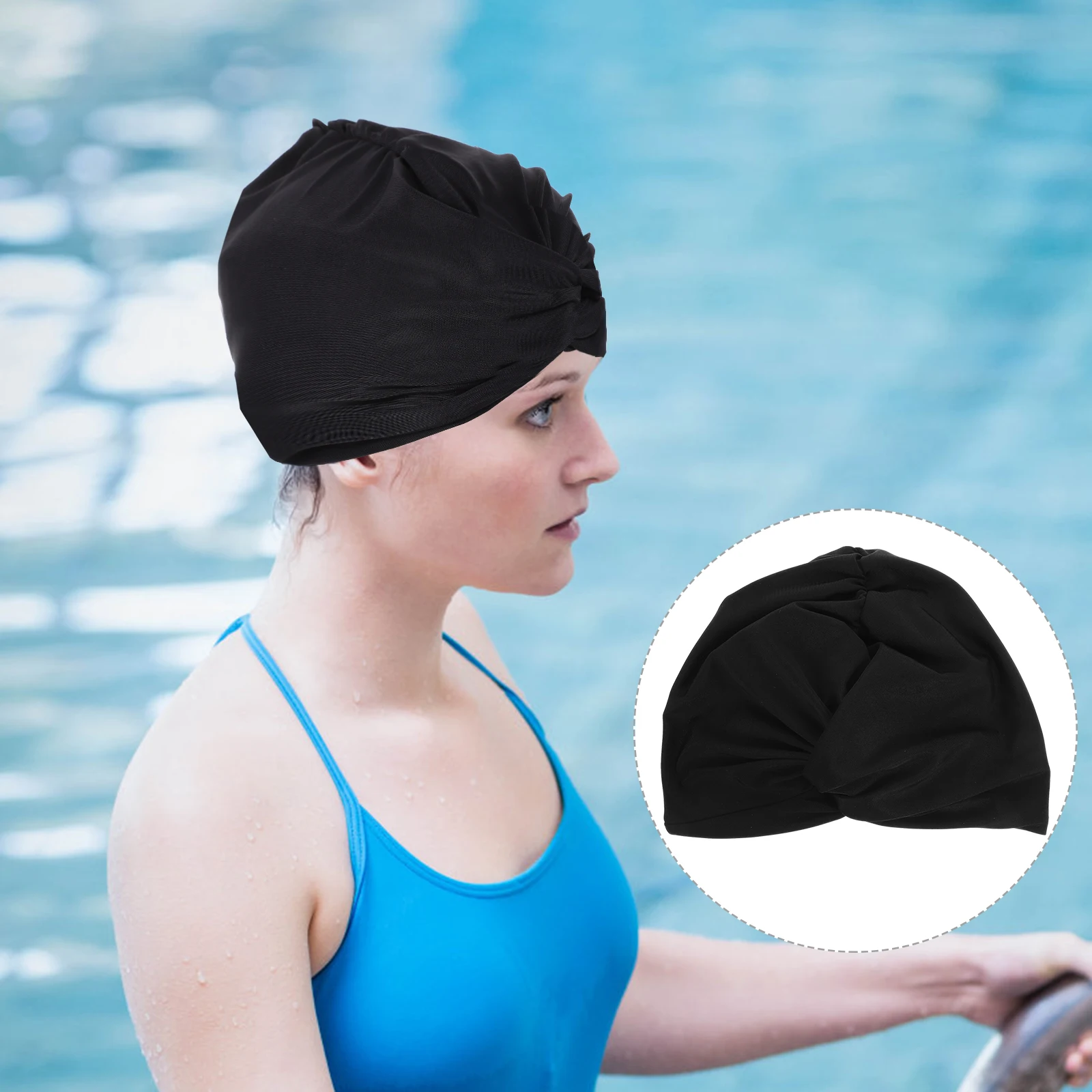

Pleated Swim Cap for Ladies Durable Nylon Material Perfect for Professional Use Women Swim Cap Swimming Caps Swimming Caps