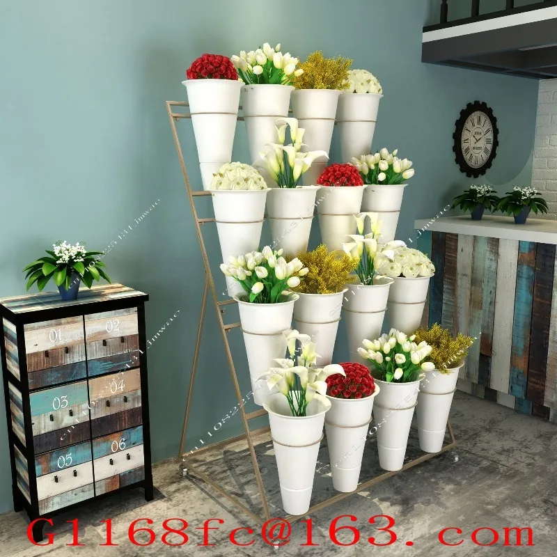 Flower Display Stand Multi-layer Flower Stand Wrought Iron Flower Bucket Stand