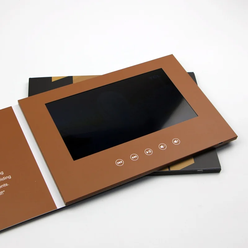 custom.Hot sale lcd screen 10.1 inch greeting for business music book card video brochure mailer