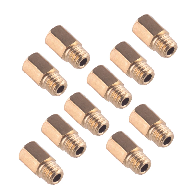 10Pcs/Set Brass Carburetor Main Jet Nozzle 50 55 60 65 70 75 80 85 90 95 Size Fit for Mikuni VM TM TMX AX100