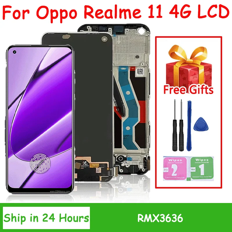 6.4'' Super AMOLED For Oppo Realme 11 Realme11 4G LCD Display Touch Screen With Frame RMX3636 Display Replacement