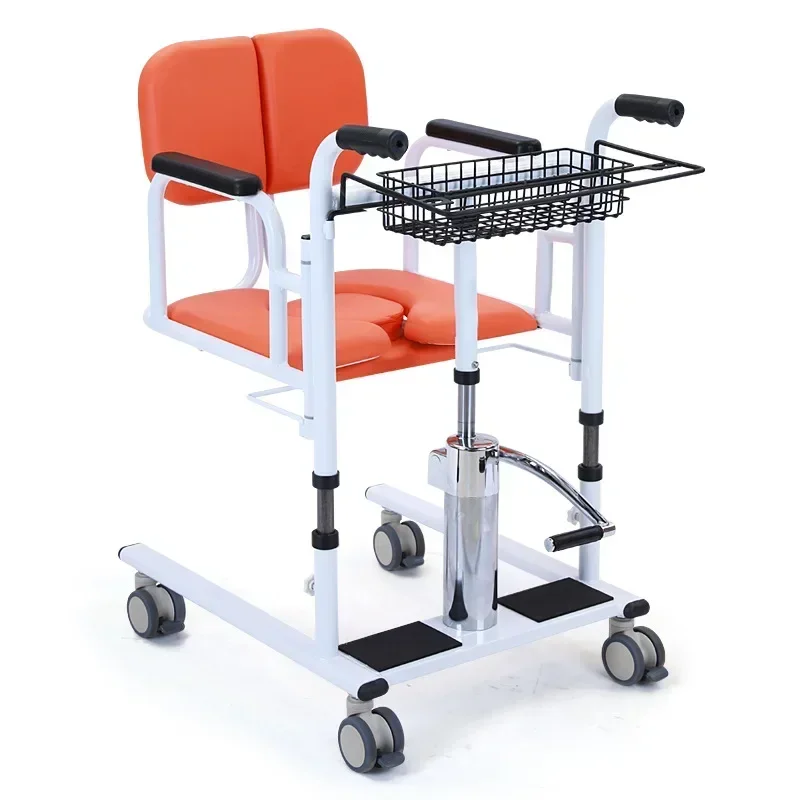 Commode Chair Toilet Stair Lift Chair Hydraulic Patient Transfer Chair with Commode for Disabled Multifunctional Shift Chair