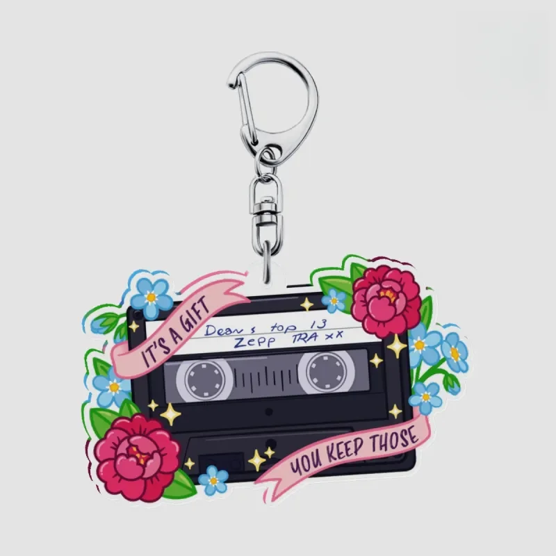 Supernatural Destiel Mixtape (Black) Acrylic Dean's top 13 zepp traxx Charms Keyring TV Show Fandom Merch Bag Pendant Gift Fans