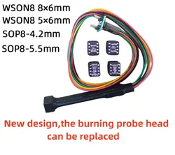 4-in-1 for Sop8 wsonvson chip download burn write probe spring needle flash eeprom chip burner cable Sop8 wson