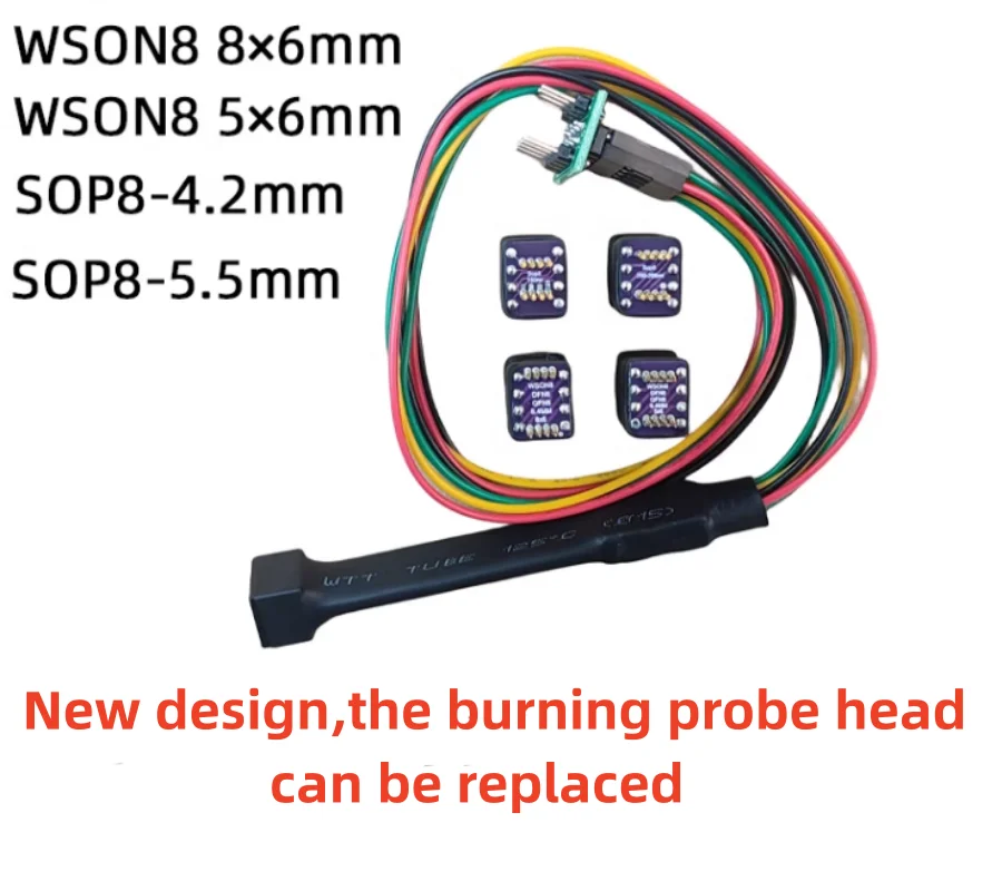 4-in-1 for Sop8 wsonvson chip download burn write probe spring needle flash eeprom chip burner cable Sop8 wson