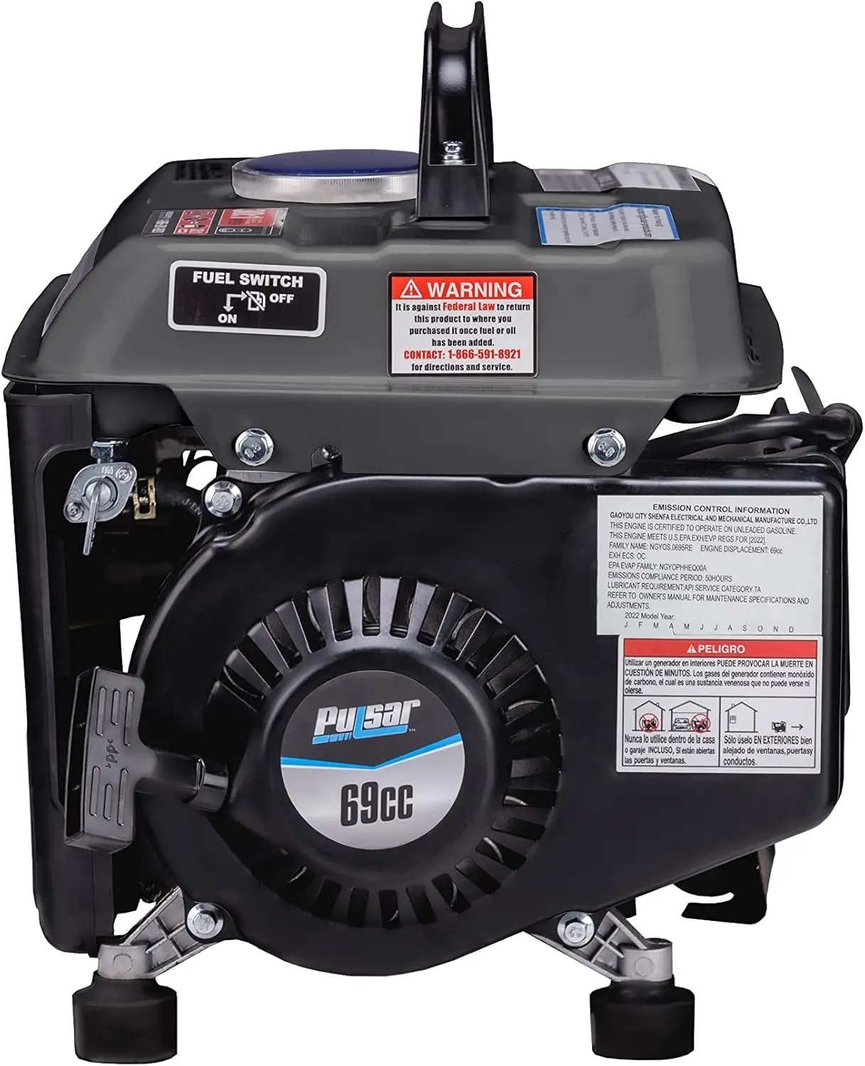 1,200W Carrying Handle Gas-Powered Portable Generator, 1200w, Black/Gray It's a home generator or an outdoor option