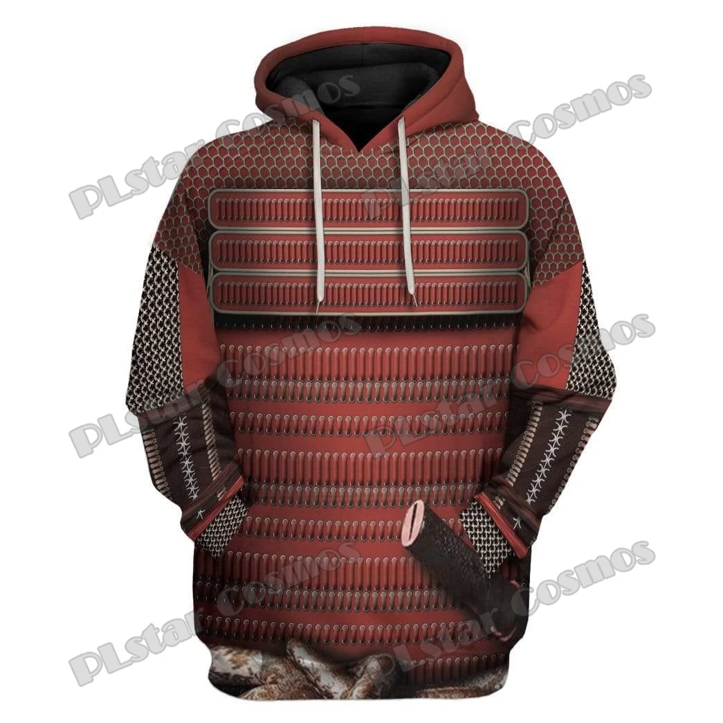 Samurai Armor Pattern 3D Printed Fashion Men's Hoodie & Sweatshirt Cosplay Costumes Autumn Unisex Casual Zipper Hoodies DW943