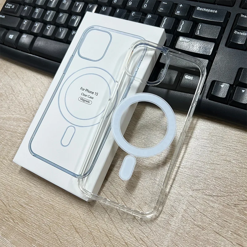 Transparent Magsafe Wireless Charging Case For iPhone 16 15 14 13 12 11 Pro Max Plus Mini Magnetic Bumper Cover image 4
