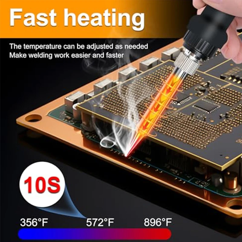 60W Cordless Soldering Station Compatible with Dewalt 18V/20V Battery, Portable Electric Soldering Iron with USB & Type C Ports