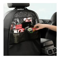 New Pu Leather Car Seat Cover Kids Cartoon Car Seat Back Protector for Children Baby Storage Pocket Wear Resistant Anti-kick Mat