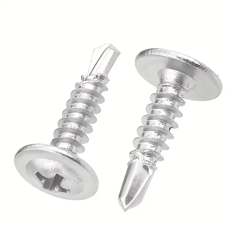 SUS410 #8 M4.2 50pcs Round Head With Middle Self Tapping Screws Cross Plate Head Screws With Pad For Warsaw Drill Tail Dovetai