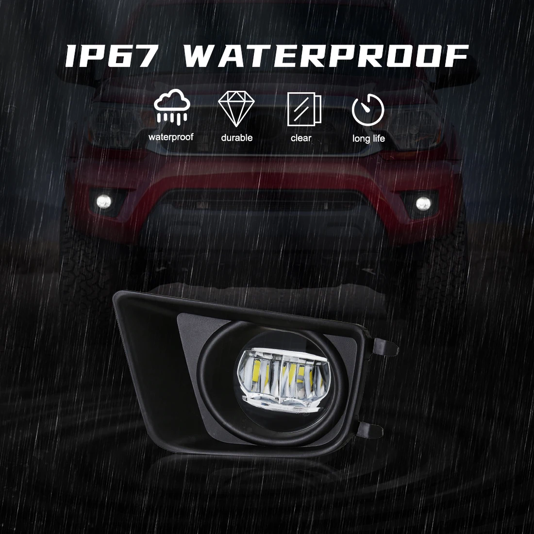 LED Fog Lights For Toyota Tacoma 2012 2013 2014 2015 DRL Daytime Running Lights Angel Eyes Halogen Headlight Car Accessories 12V