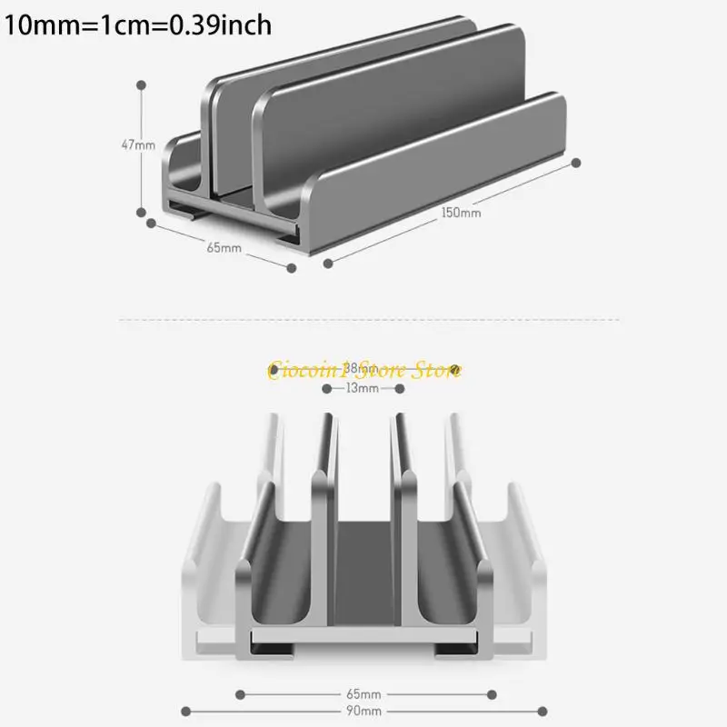 A3PC Vertikaler Laptop-Ständer, verstellbarer Dock-Halter für Pad, Notebook, Tablet, Kühlhalterung, Schreibtisch-Organizer – Detail 6