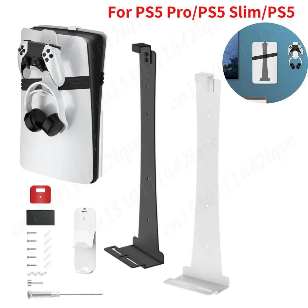

Wall Mounted Console Stand For PS5/PS5 Slim/PS5 Pro Controller Headset Hanger Controller Headset Display Holder Game Accessories