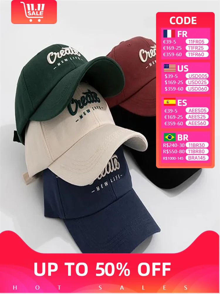 

Retro Baseball Hat Women's Autumn Winter Street Letter Embroidered Caps Adjustable Casual Versatile Sun Shading Duckbill Cap