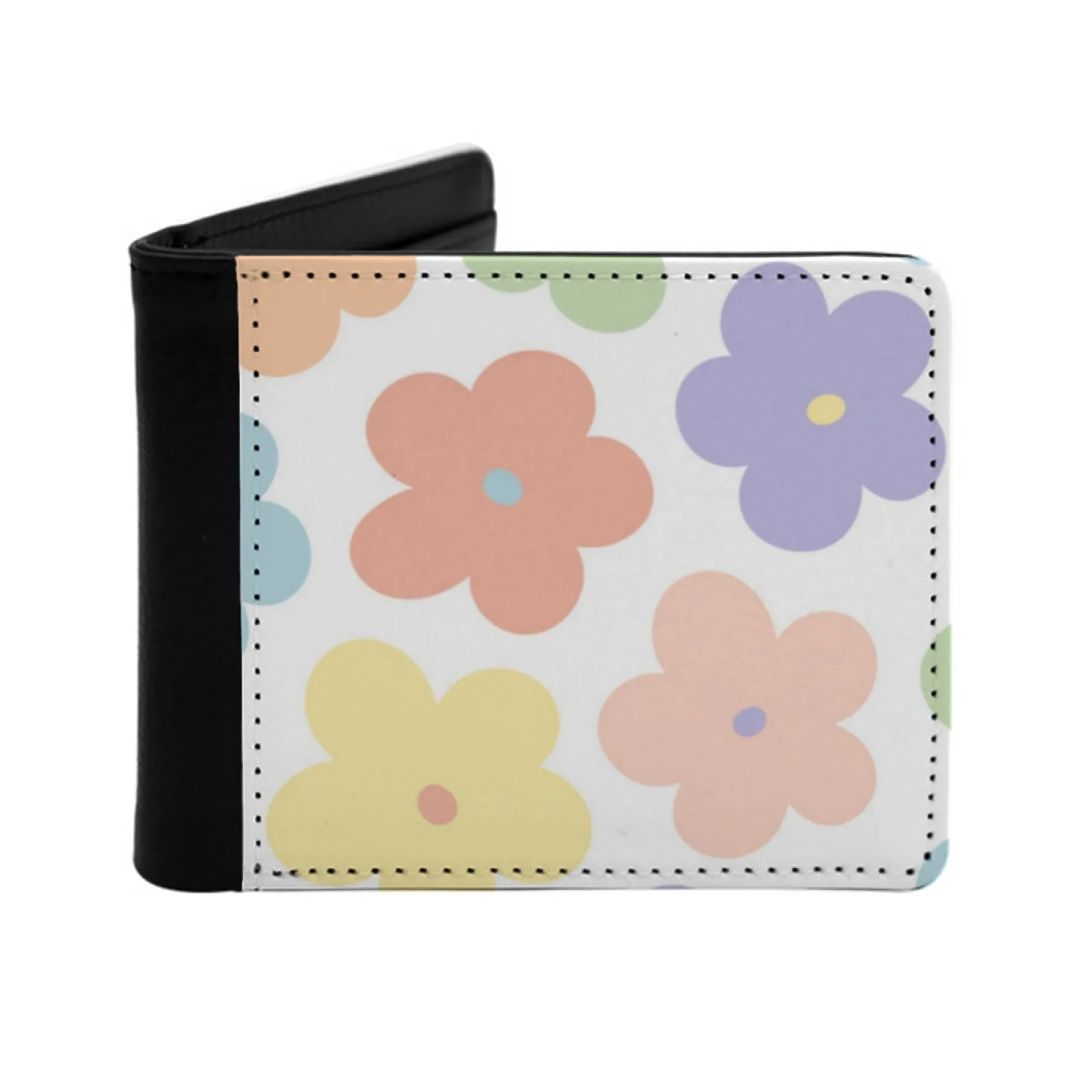 Y2K Flowers New Men's Wallet Short Fashion Pu Leather Wallet Multi Card Wallet Y2K Flower Flowers Simple Minimal Minimalistic