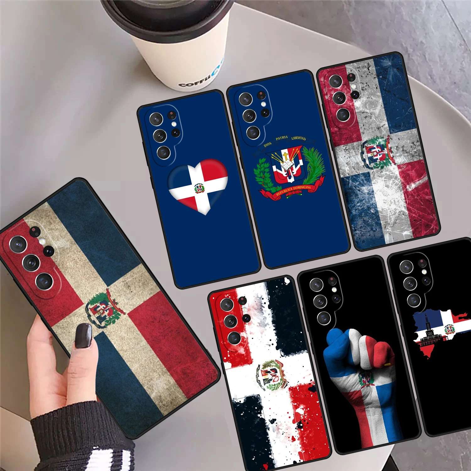 Dominican Republic Coat Of Arms Phone Case Cover For Samsung Galaxy S24 Ultra 23 S22 Plus S21 FE S20 S8 S9 S10 Note 10 Pro 20