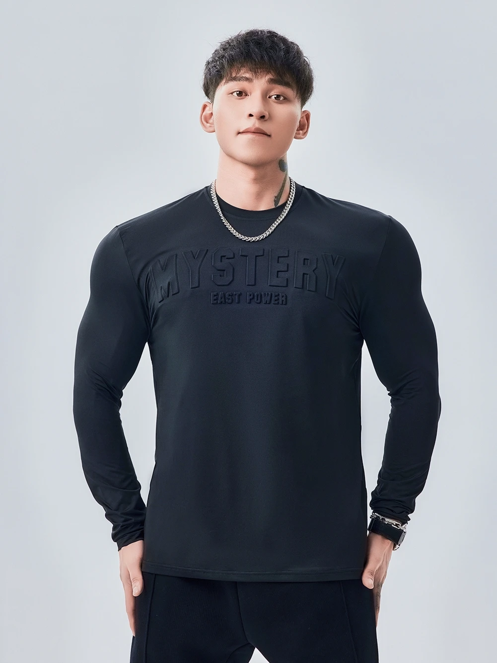 Gymdog Men's Long Sleeve T-Shirt Running Training Fitness Clothes Tight Fit Running Basketball Exercise Training Tops