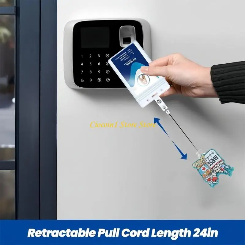 A3PC Retractable Acrylic Card Badge Holder with Metal Clip Retractable Badge Holder