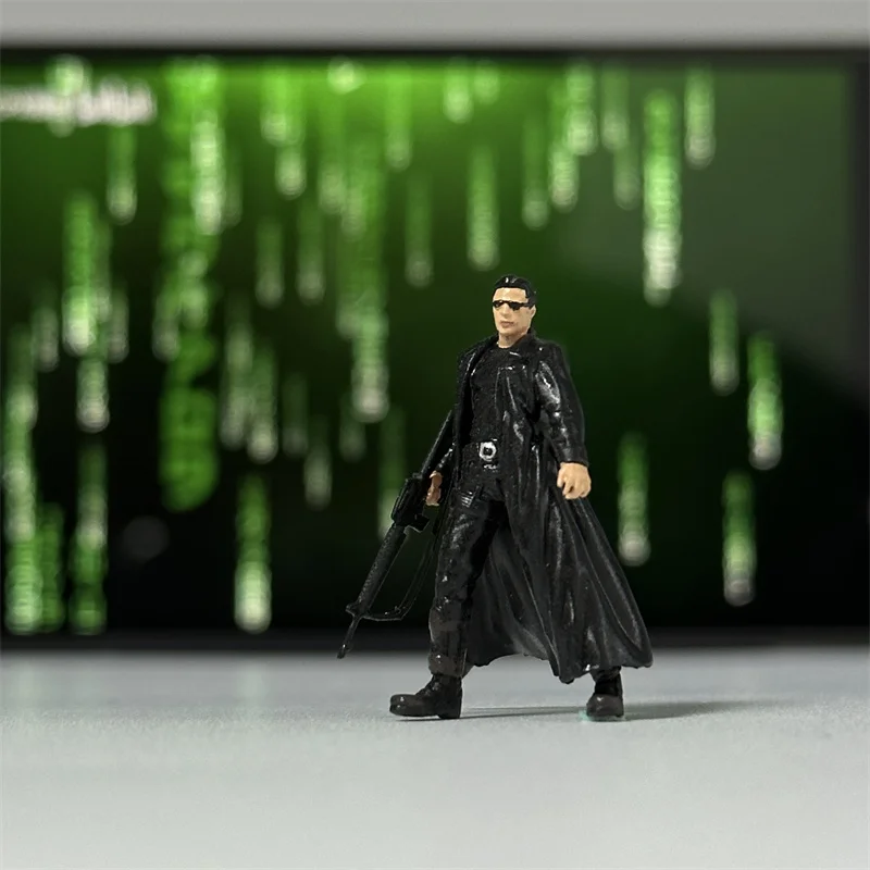 Classic 1/64 Scale Resin Model The Matrix Neo Figure Diecast Alloy Car Scene Model Miniature Collection Movie Character Dioramas