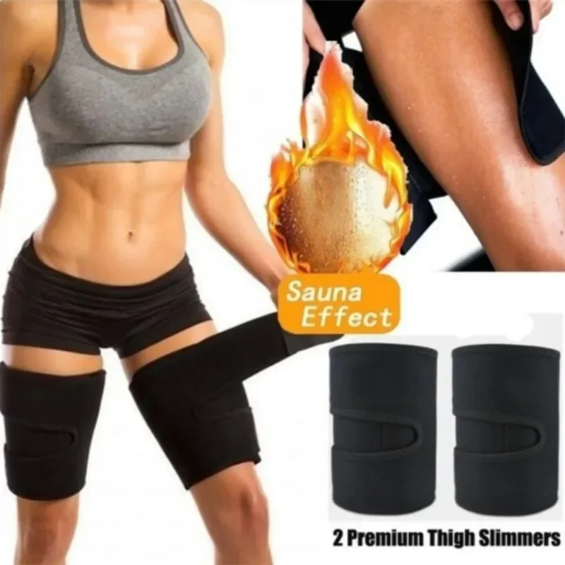 2 PCS Legwarmers Sauna Sweat Thigh Calories off Warmer Slender Slimming Legs Fat Burner Thermo Neoprene Compress Support Belt