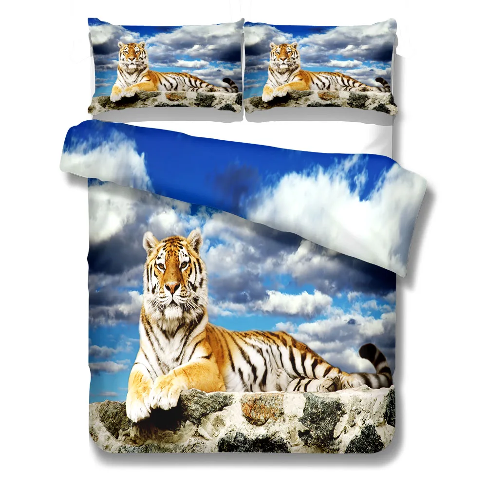 

Gigantic Tigers Duvet Cover Set King Queen Double Full Twin Single Size Animal Bed Linen Set