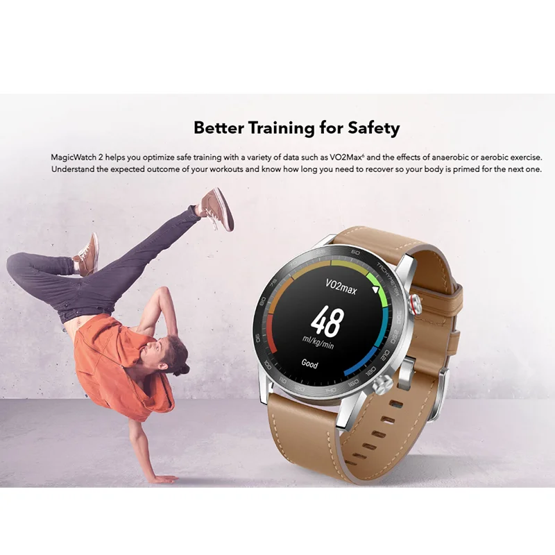 HONOR MagicWatch 2 Smartwatch 1.39 بوصة AMOLED بلوتوث ساعة ذكية معدل ضربات القلب الرياضة رصد اللياقة البدنية ساعة حزام من الجلد
