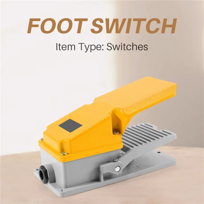 LT4 Foot Switch Aluminium Case Treadle Pedal Switch For Machine Tool Control Silver Contact