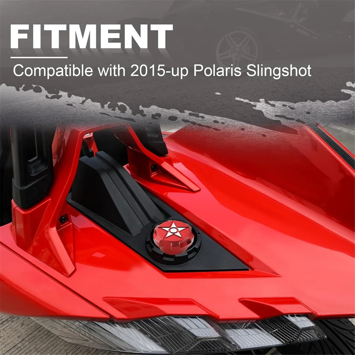 Aluminum Gas Cap for Polaris Slingshot SL LE R S SLR Grand Touring 2015-2024, Fuel Cap Oil Cap Gas Tank Cap, Red