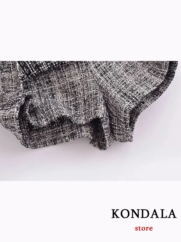 KONDALA Vintage Casual Chic Plaid donna pantaloncini gonna cerniera gonna a vita alta nuova moda 2024 autunno eleganti pantaloncini femminili