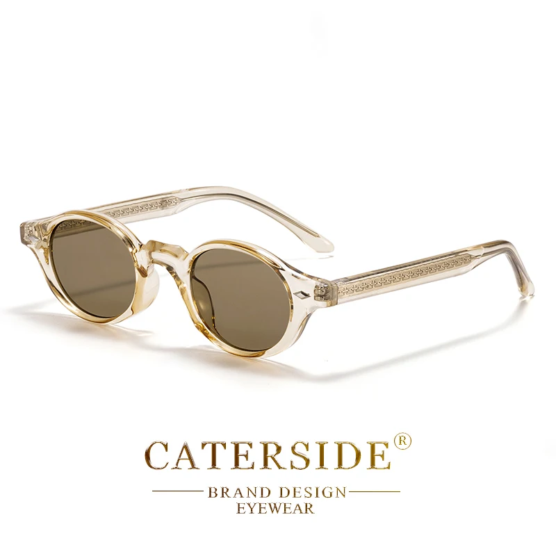 CATERSIDE Modische ovale Damen-Sonnenbrille, Vintage-Stil, kleiner Rahmen, luxuriöse Bügelenden, Sonnenbrille für Herren, Party- und Outdoor-Brille, UV400 – Detail 11