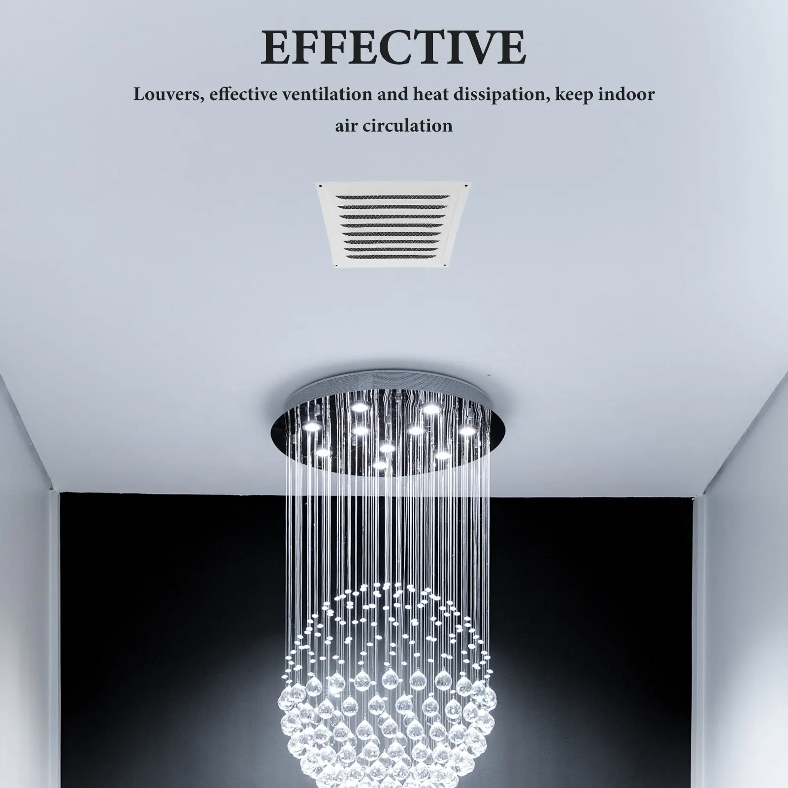 Louvered Stainless Steel Vent Cover Breathable Rainproof for Attic Vent Screen Garage Wall Ceiling Kitchen Exhaust Air Grille