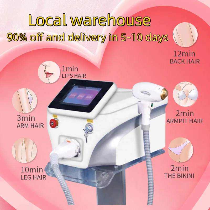 2024 NEWEST 3 Wavelength 755nm 808nm 1064nm ICE Diode Permanent Laser Hair Removal Machine