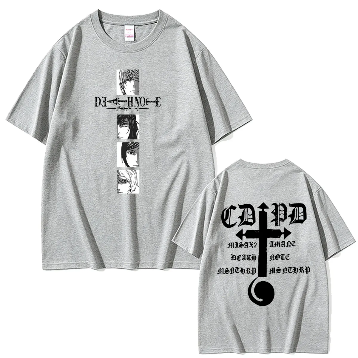 Anime Death Note Misa Stilvoll Bedrucktes T-Shirt für Männer und Frauen, Manga Gothic Rock Skelett T-Shirt, Unisex Y2k Lässiges Oversize-T-Shirt – Detail 7