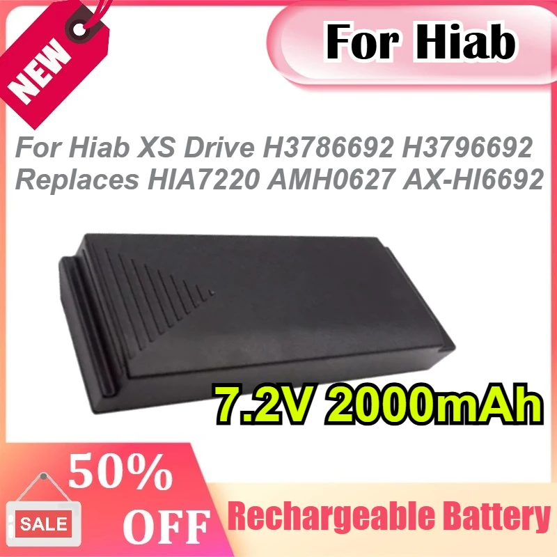 

For Hiab XS Drive H3786692 H3796692 Replaces HIA7220 AMH0627 AX-HI6692 7.2V 2000mAh Crane Remote Control Battery