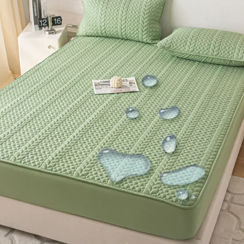 

Водонепроницаемый стеганый наматрасник из необработанного хлопка, антибактериальный защитный чехол для кровати, индивидуальный чехол для кровати, наволочка в комплект не входит