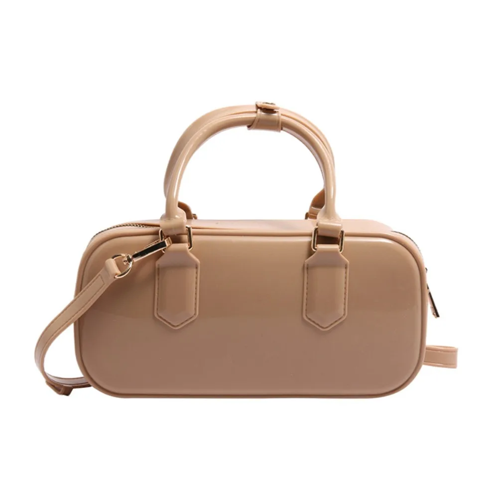 단색 젤리 호보 핸드백 캐주얼 방수 여름 크로스바디 백 PVC 오염 방지 크로스바디 사첼 화장품 수납