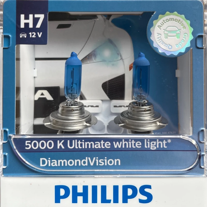 فيليبس الماس الرؤية H7 12 فولت 55 واط PX26d 12972DVS2 5000 كيلو كول الضوء الأبيض سيارة الهالوجين العلوي مرحبا/لو شعاع مصابيح السيارات #5