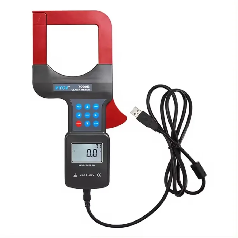  ETCR7000B ETCR7000 Large Caliber Leakage Clamp Meter 80mm×80mm Current Power Factor RS232 Interface Storage Data Upload