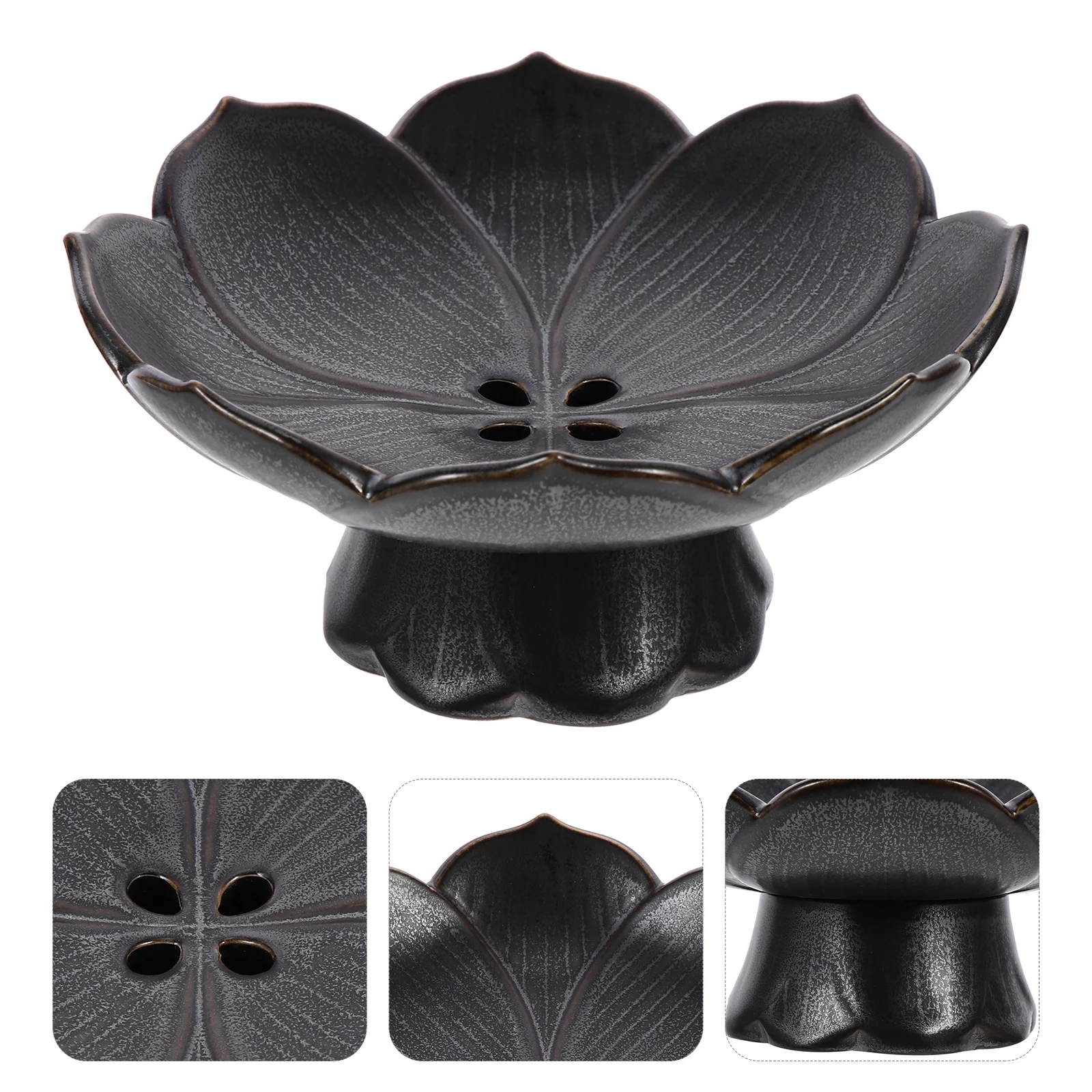 

Ceramic Fruit Bowl for Kitchen Counter Plate Tray Boat Serving Footed Pedestal Dishes