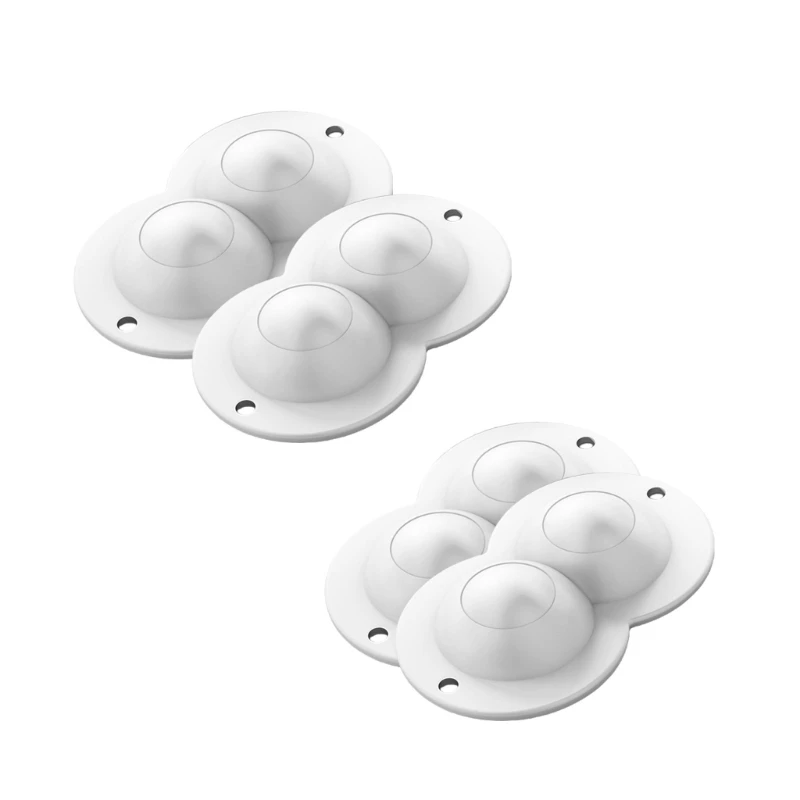 4pcs Nylon double Roller Furniture Glides Not Hole Installation multifunction Use 50kg Dropship