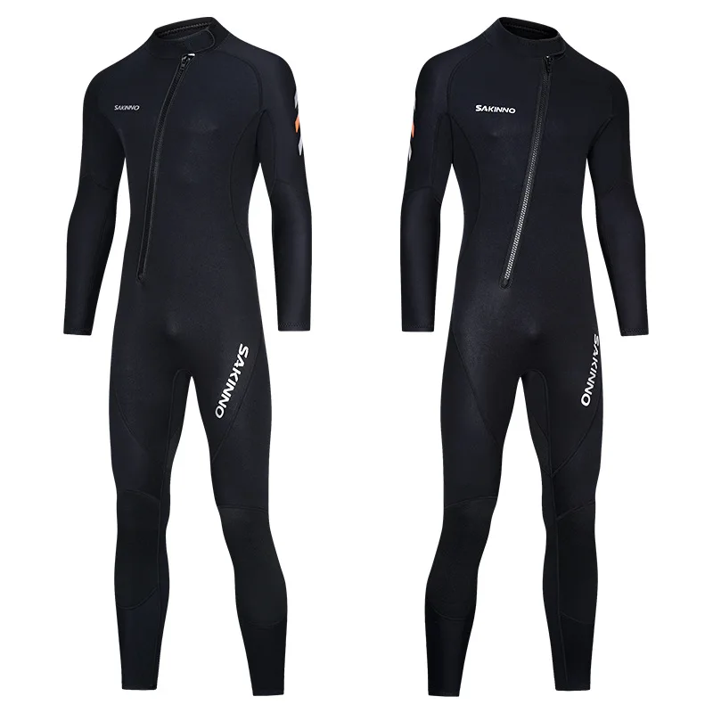 Mens 2mm One-piece Wetsuits Mens, Full Body Diving Suit Front Zip Wetsuit for Diving Snorkeling Kayaking Swimming