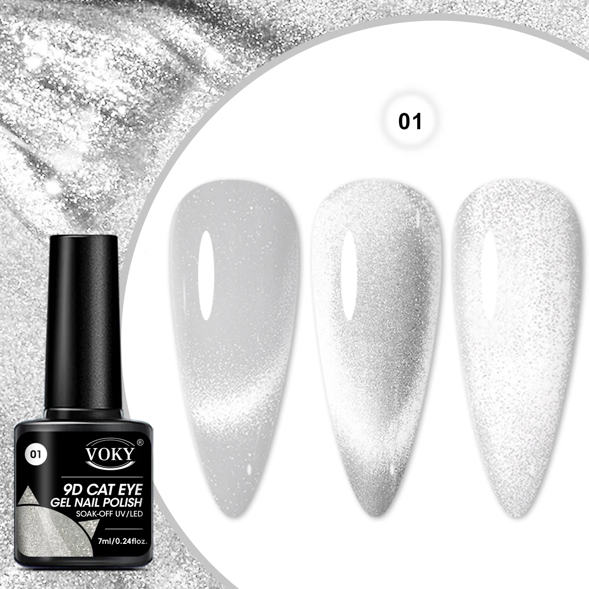 VOKY-クリスタルキャッツアイジェル,光沢,半透明,磁気マニキュア,自宅でのサロン用,女性へのギフト,7ml