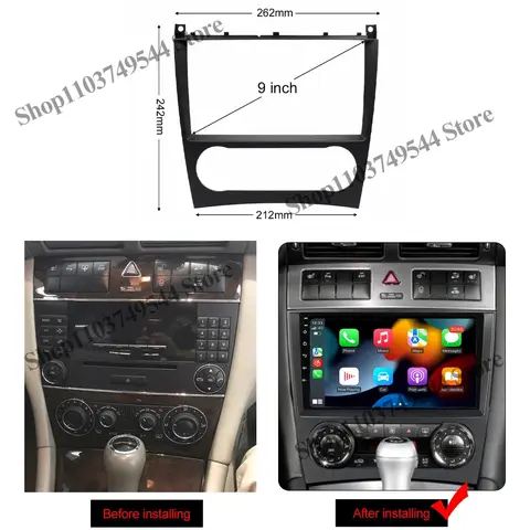 8 best sales touch screen video for mercedes benz c200 - №3