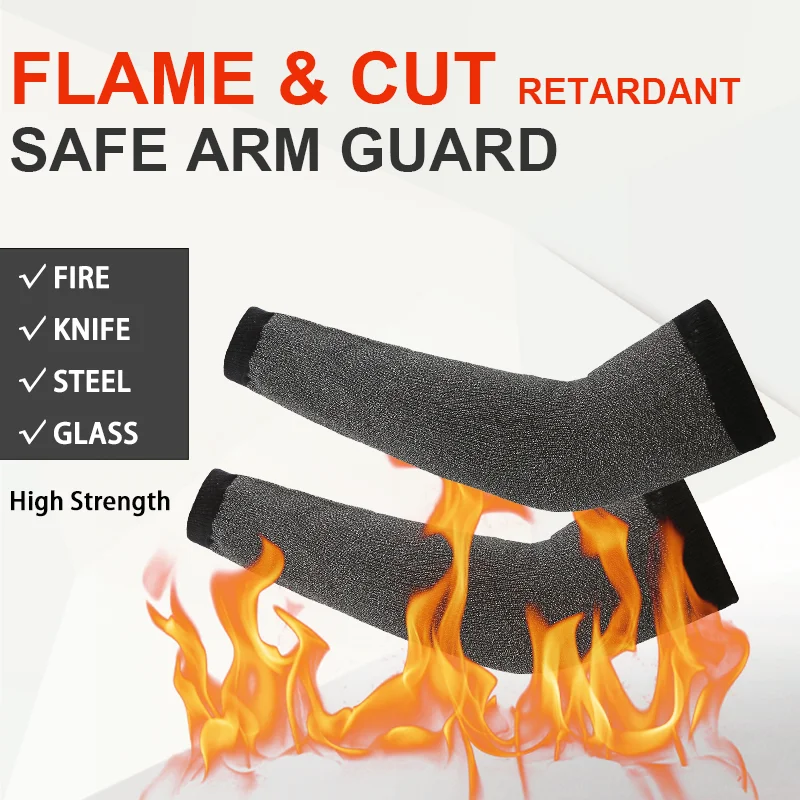 

1 Pair Safety Arm Guard Aramid Flame Retardant and Cut Resistant Safe Work Arm High Temperature Sleeves