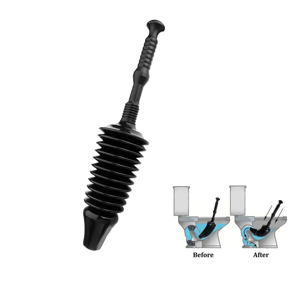 Plastic Heavy Duty Toilet Unblocker Extra Force Bellows Plunger Tool for Household Toilet Care