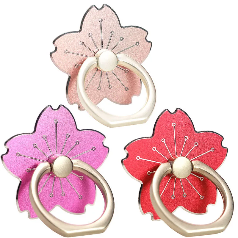 

Cherry Blossom Phone Ring Holder Portable Cute Flower Finger Grip Stand Universal Desktop Bracket For iPhone For Xiaomi