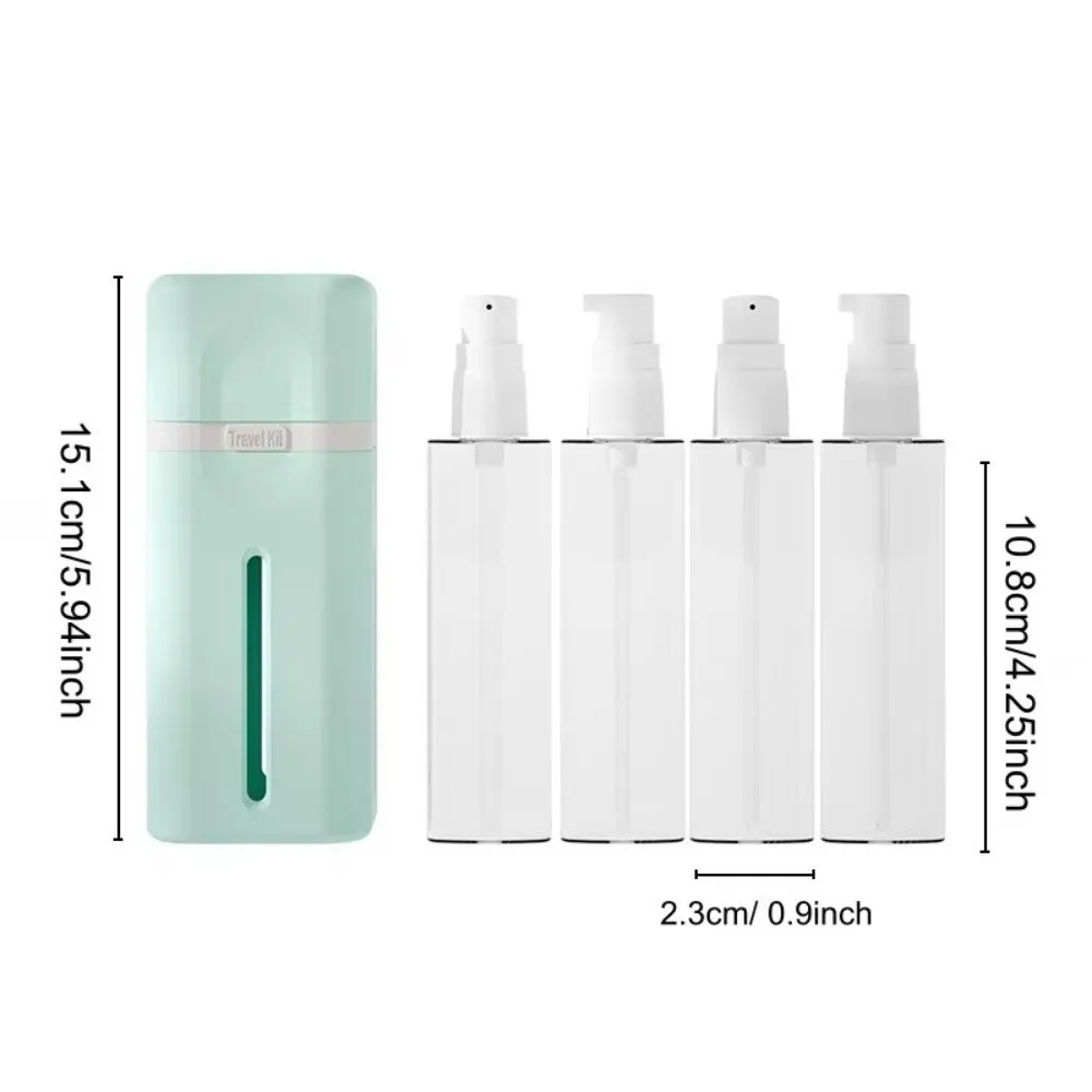4-in-1 Reise-Nachfüllflaschen, wiederverwendbare, auslaufsichere Lotions-Squeeze-Flaschen, abnehmbar, platzsparend, geteilte Flasche für die Duschnutzung – Detail 1