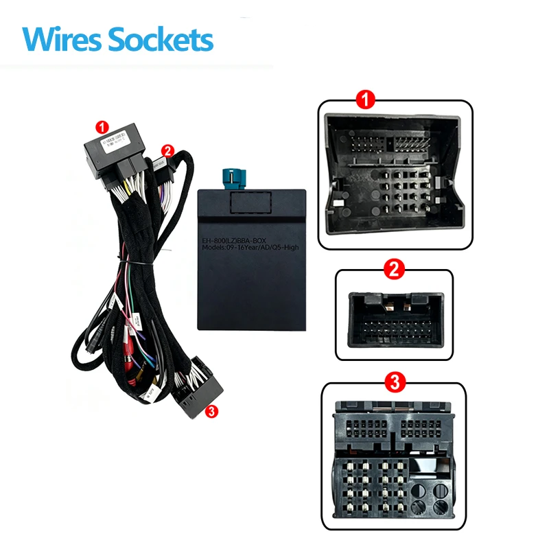 16Pin Car Wire Harness Canbus Box Android Radio Stereo Power Cable Canbus Decoder Adapter For Audi Q3 High Config